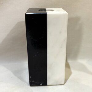 Jonathan Adler Canaan Bud Vase Black and White Marble AS IS
